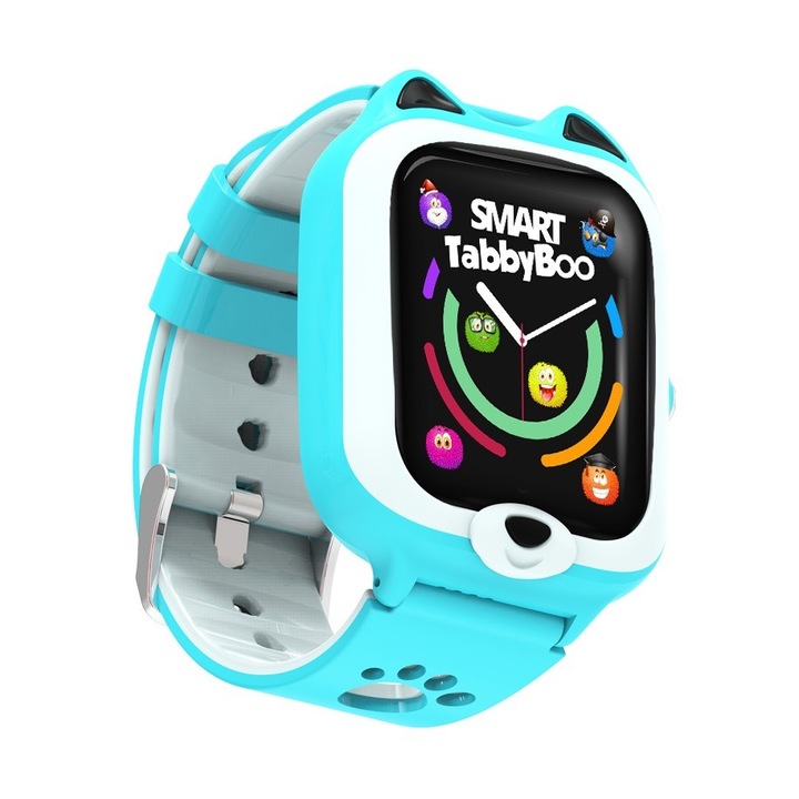 Ceas smartwatch copii SMART TabbyBoo 4G, apel video, HD, 1.4 inch, Albastru