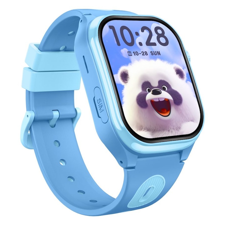 Ceas smartwatch GPS copii SMART TabbyBoo Vision, ecran curbat 2.0" HD, camera rotativa, apel video 4G, albastru