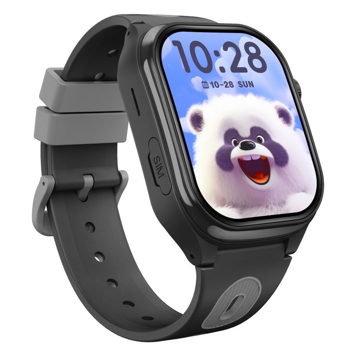 Ceas smartwatch SMART TabbyBoo Vision, 2.0" HD, camera rotativă, 4G, Negru
