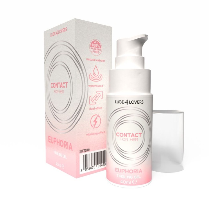 Vibráló hatású gél Euphoria, LoveCherry, 40 ml, vízbázisú, finom textúrájú