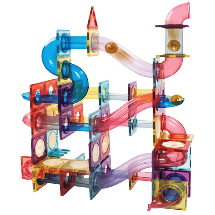 KRUMAD Mágneses építőkocka készlet 106 darab – sötétben világító, mágneses csövek és golyók, 3D oktatójáték 3+ éves gyermekeknek – kreativitás, logika, ideális ajándék