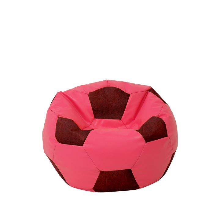 Fotoliu puf Baby Ball - imitatie piele - roz/bordo