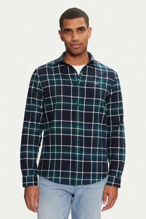 Ing, Tommy Jeans Relaxed Flannel Check DM0DM19651, Zöld, M
