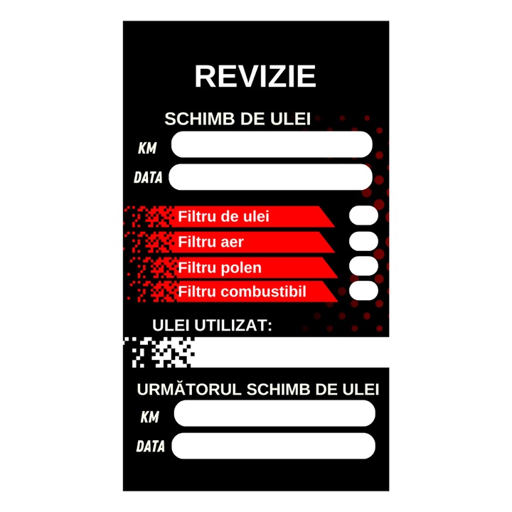 Set 300 etichete cartonate auto pentru schimb de ulei, multicolor, aplicare manuală, dreptunghiular