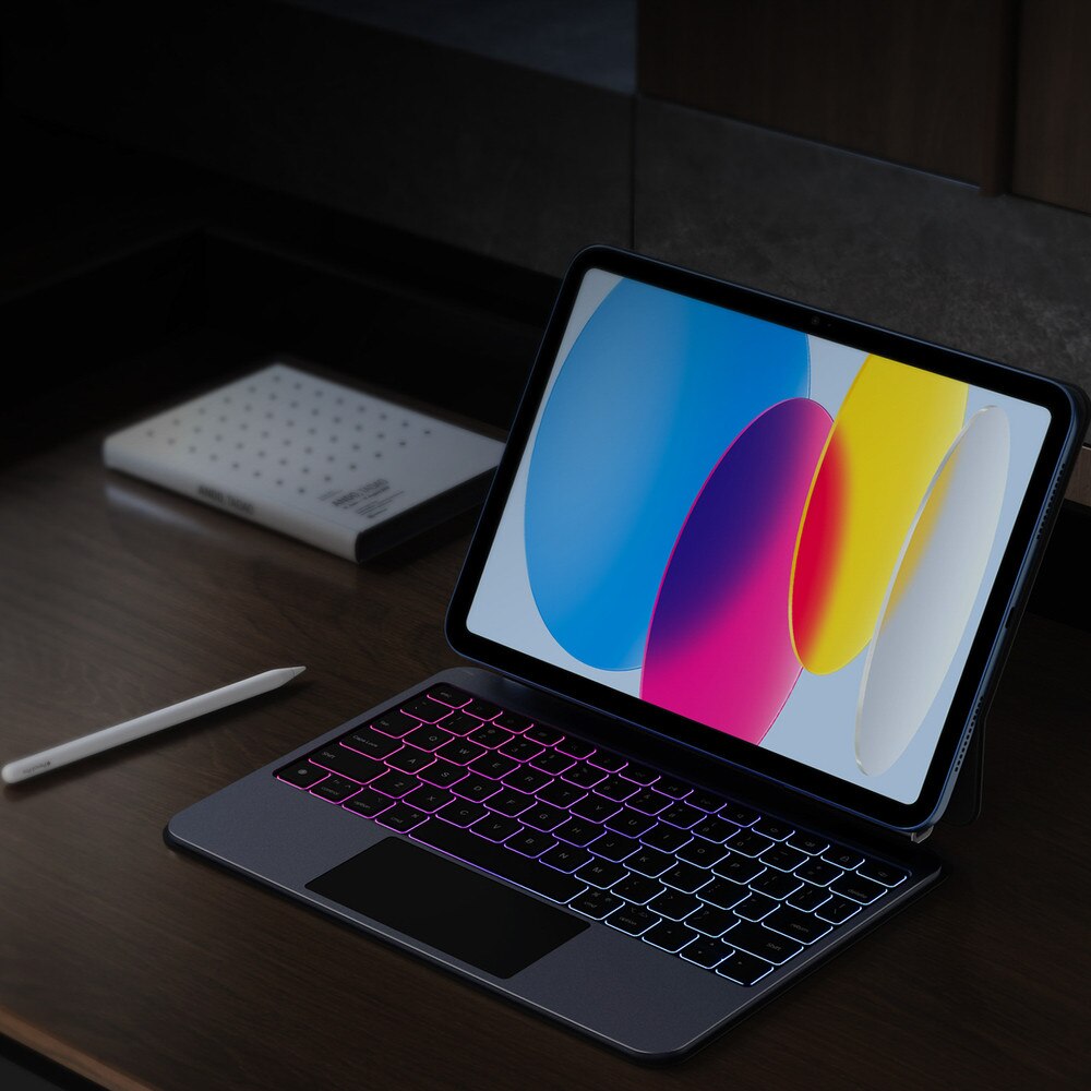 Husa cu tastatura Dux Ducis MK compatibila cu iPad 10 inch 2022 / iPad 11 inch 2025, Negru