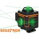 Nivelă laser 4D cu 16 linii – verde 360° autonivelantă, IP54, 2 baterii, suport de perete, rezistentă la apă/praf