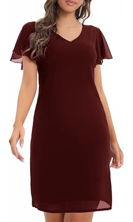 Rochie eleganta, deasupra la genunchi, fara maneci, mulata, Rosie