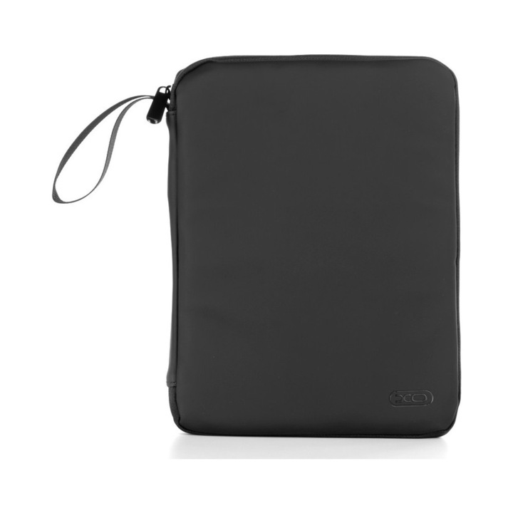 Husa de protectie, pentru tableta 10.9 inch, poliuretan, cu buzunare interioare pentru accesorii, negru