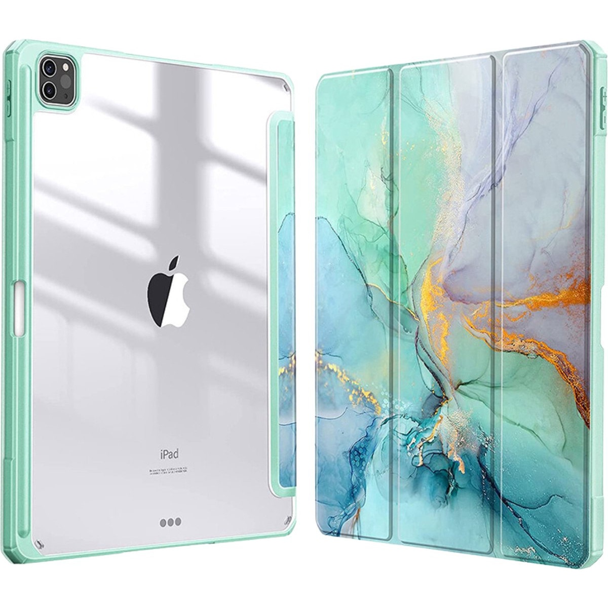 Husa premium Sigloo, pentru tableta iPad Pro 11” (2018–2024) / iPad Air 10.9” (2020–2022), interior de piele sintetica, cu suport Smart Pen, Albastru melange