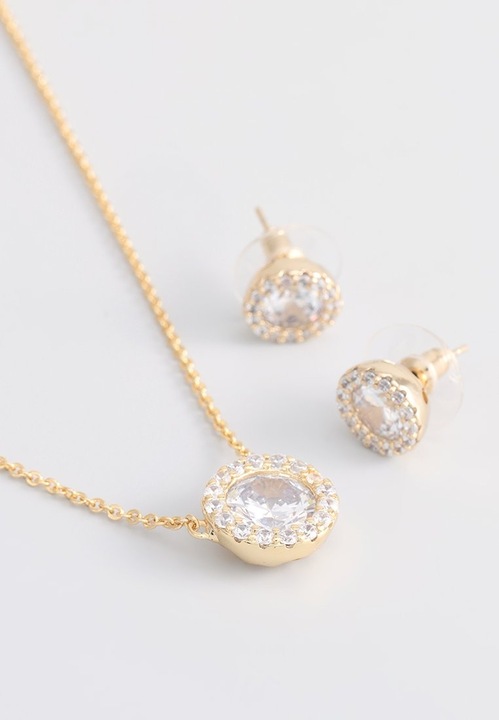 U.S. Polo Assn., Set de colier cu pandantiv si cercei, Auriu