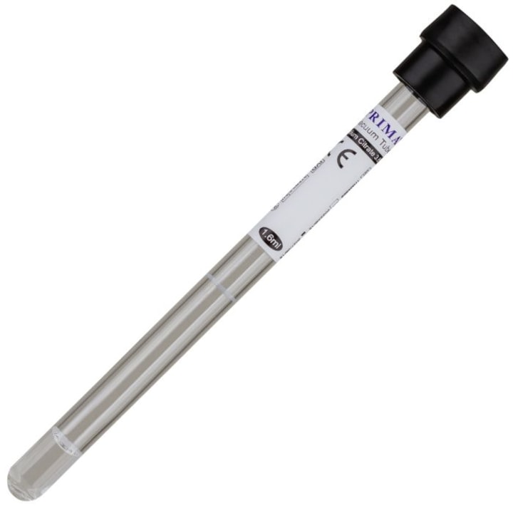 Vacutainer VSH PRIMA, capac negru, sticla, 1.6ml 100 bucati