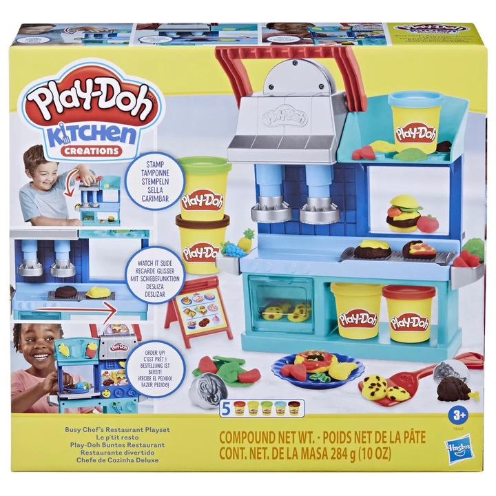 Set de joacă Play-Doh Restaurantul, Hasbro, 7 ani, multicolor