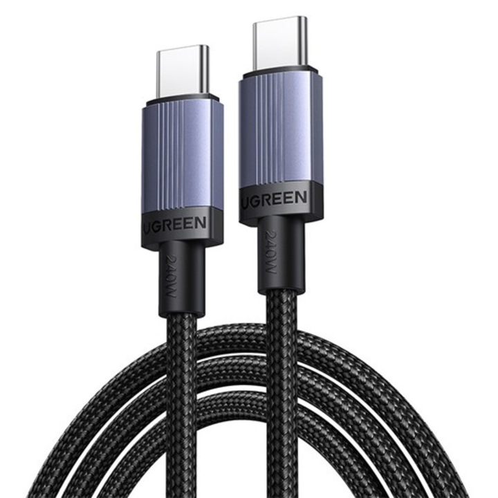 Ugreen l528 adatkábel, type-c - type-c, 240w, pd gyorstöltő 3.0, 200cm, sötétszürke