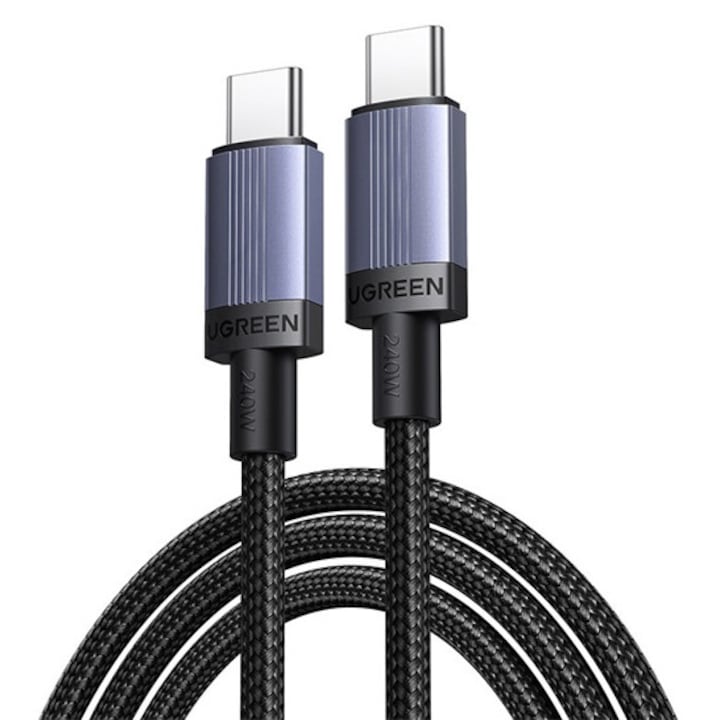 Ugreen l528 adatkábel, type-c - type-c, 240w, pd gyorstöltő 3.0, 300cm, sötétszürke