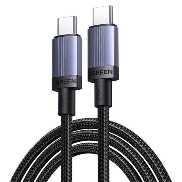 Ugreen l532 adatkábel, type-c - type-c, 240w, pd gyorstöltő 3.1, 100cm, sötétszürke