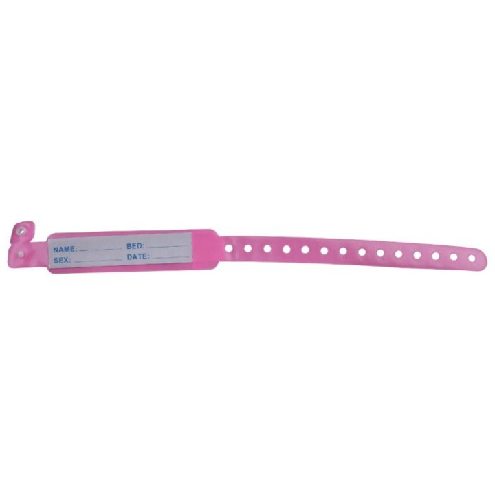 Bratari de identificare roz, pentru adulti, PRIMA, 100 buc