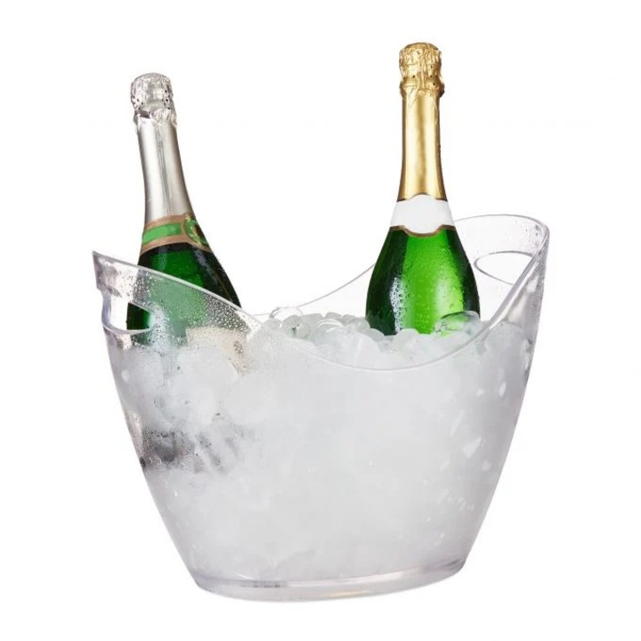 B2X 6l italhűtő, borhoz és sörhöz, átlátszó, 25,5x25,5cm