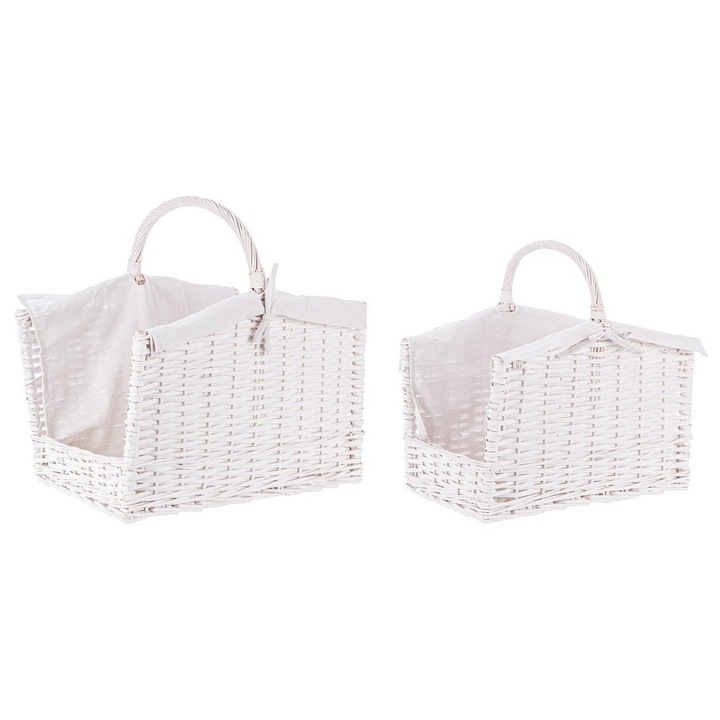 Комплект 2 коша за съхранение бял Алеша 44x30x42h, 50x37x47, 5h