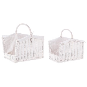Set 2 cosuri depozitare alb Alesha 44x30x42h; 50x37x47,5h