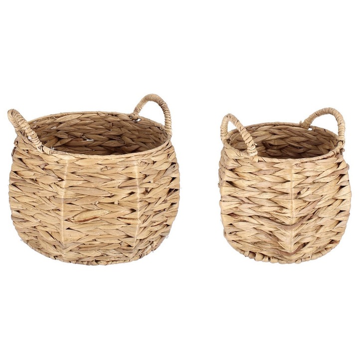 Комплект 2 кошници за съхранение, морска трева, естествени Kalaw Ø25x17h, ø33x20h