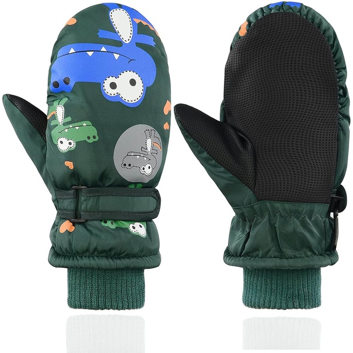 Manusi de schi pentru copii, impermeabile, calduroase, M, 5-10 ani, multicolor