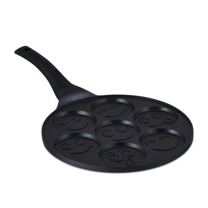 B2X palacsintasütő, 7 vicces arc, alumínium, 31,5x30x5cm