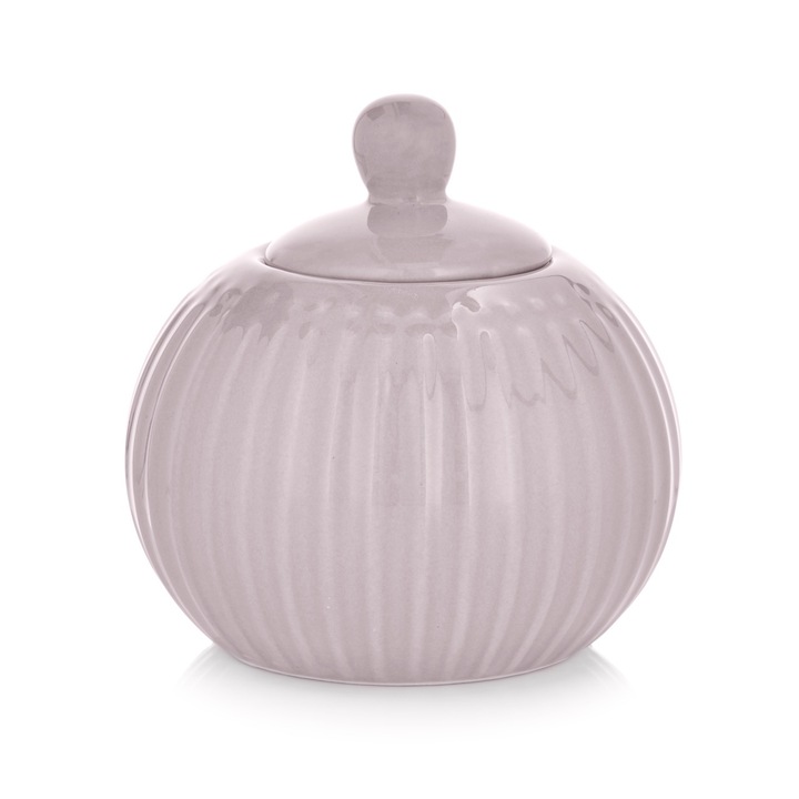 Zaharnita cu capac AMBITION Curly, 250ml, portelan, model canelat