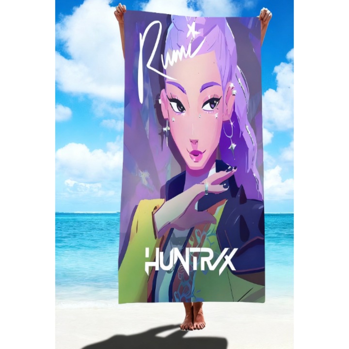 Prosoape plaja set K-POP Demon Hunter, microfibra, 70x150cm, multicolor