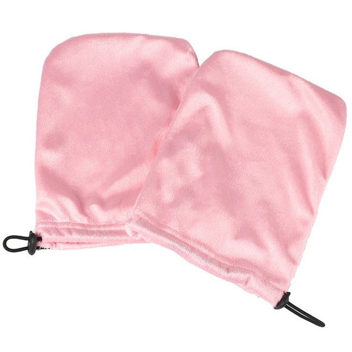 Manusi sport pentru parafina, roz, set pentru tratament maini si picioare