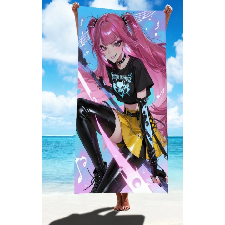 Prosoape plaja set K-POP Demon Hunter, microfibra, 70x150cm, multicolor