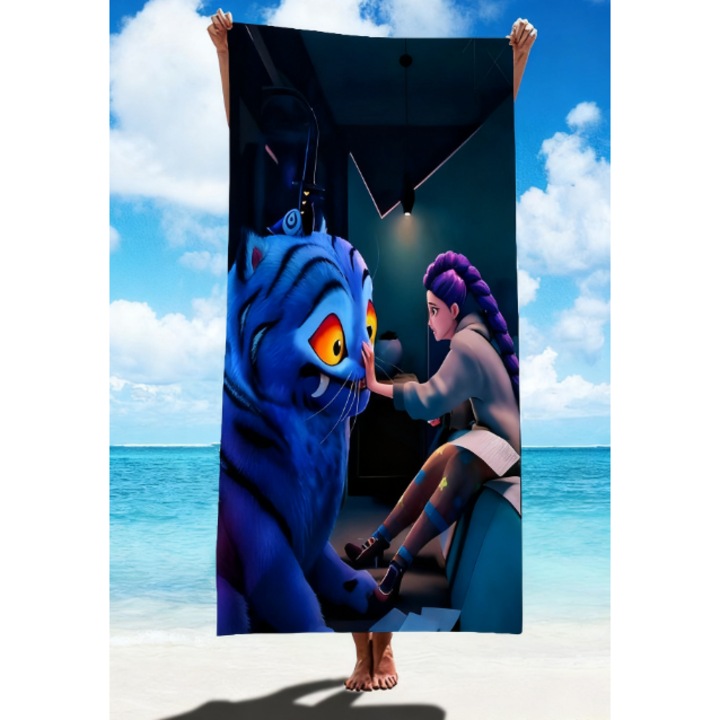 Prosoape plaja set K-POP Demon Hunter, microfibra, 70x150cm, multicolor