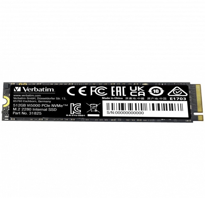 Solid-State Drive (SSD) VERBATIM Vi5000 PCIE4 NVME M.2 SSD 512GB