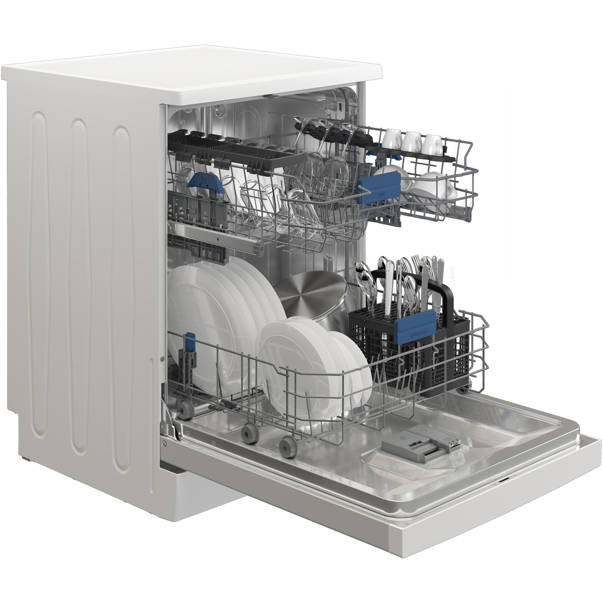 Masina de spalat vase Beko BDFN26450WP, 14 seturi, 6 programe, Clasa B, Display LED, Child Lock, Automatic Door Opening, Alb