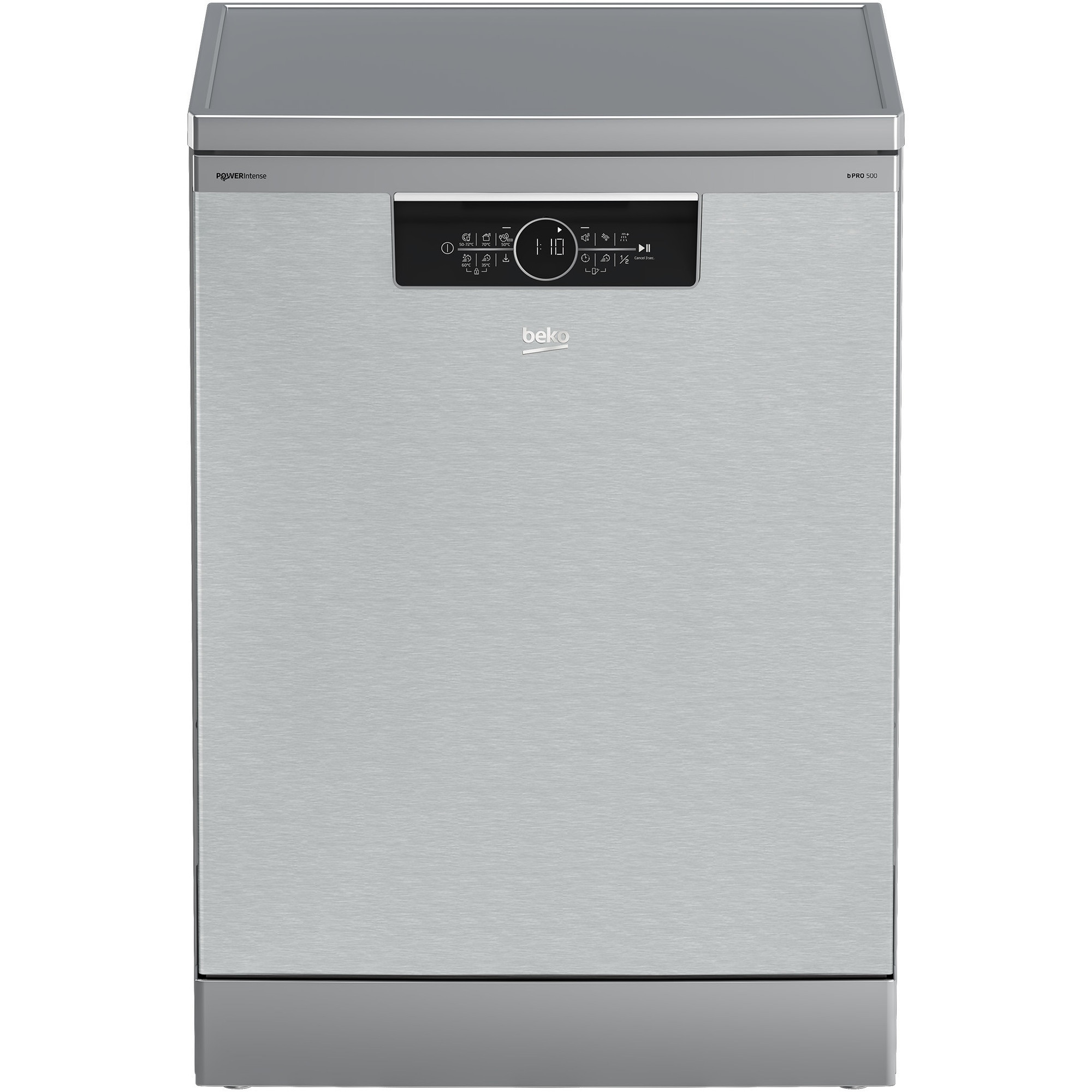 Masina de spalat vase independenta Beko BDFN36541XWP, 15 seturi, 11 programe, HomeWhiz, Clasa C, Dozator de detergent glisant, Child Lock, Pearl Inox