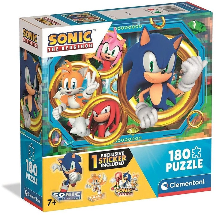 Puzzle Clementoni Sonic the Hedgehog, 180 piese, multicolor