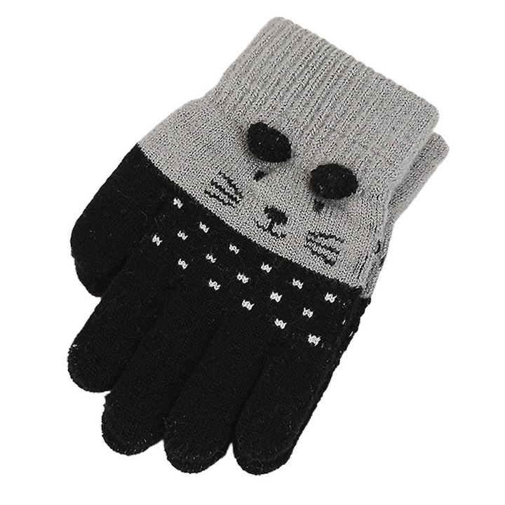 Manusi copii, model catelus, multicolor, dimensiune 14x6.5cm, set de 1 pereche