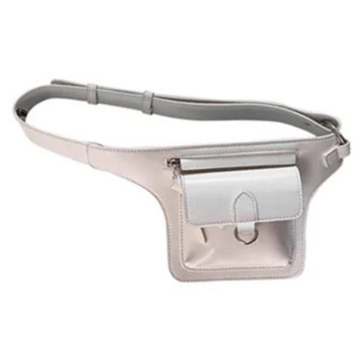 Állítható női válltáska, vízálló cipzárral, mellkaspánttal, ezüst szintetikus bőr