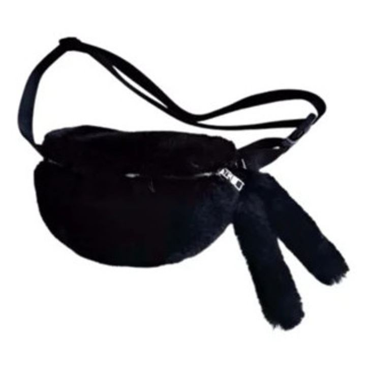 Női szintetikus fekete válltáska, Slowmoose