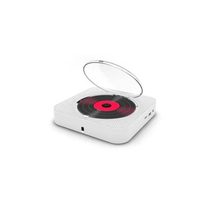 Player CD portabil, difuzor Bluetooth, display LED, montabil pe perete