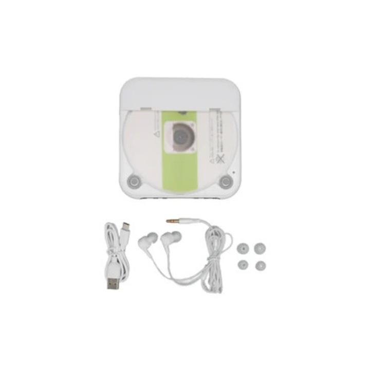 Player CD portabil, Bluetooth, reincarcabil, display LCD, suport USB AUX, jack pentru casti, pentru calatorii cu masina