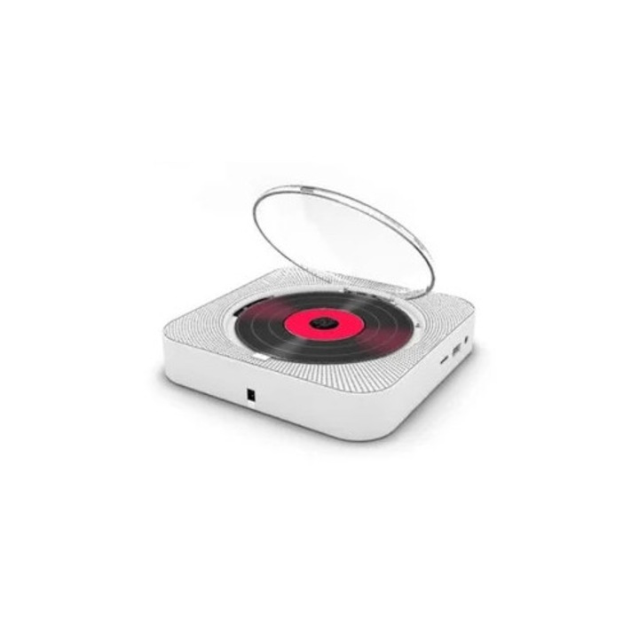 Player CD portabil cu difuzor Bluetooth, montabil pe perete, cu display LED