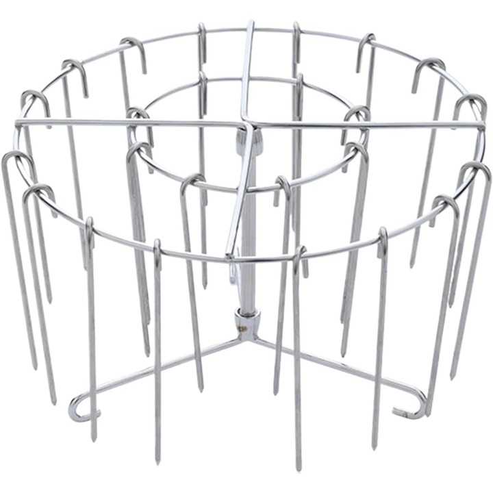 Raft pentru frigare din otel inoxidabil, suport vertical pentru 12 frigarui, design pliabil, usor de curatat