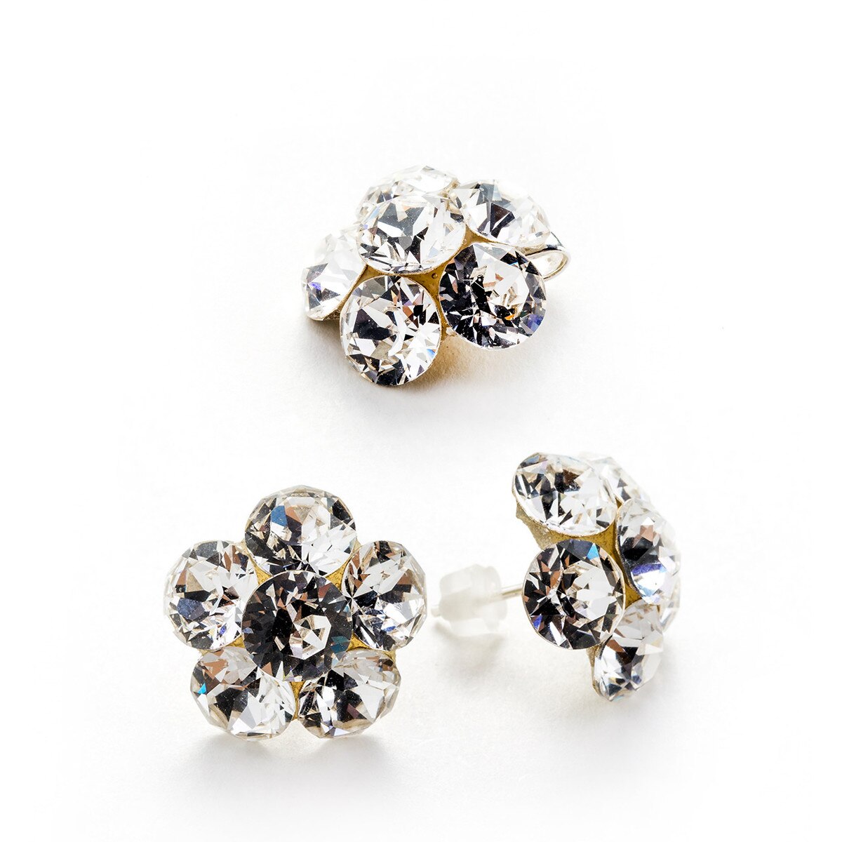 Set Argint DaviCrystals cu cristale cercei floare l cu tija si pandantiv crystal