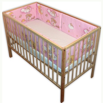 Set aparatoare ursuletul somnoros roz, in patut 120 x 60 cm Set aparatoare ursuletul somnoros roz, in patut 120 x 60 cm