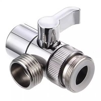 Valva de deviere apa pentru robinet, SuooTci, adaptor universal, metal, argintiu, 2.3x4.6cm