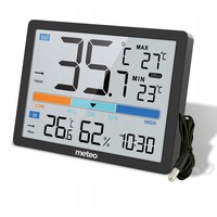 Statie meteorologica Meteo SP109, masurare temperatura interna, externa, umiditate, negru, 8.6x6.6x1.1cm