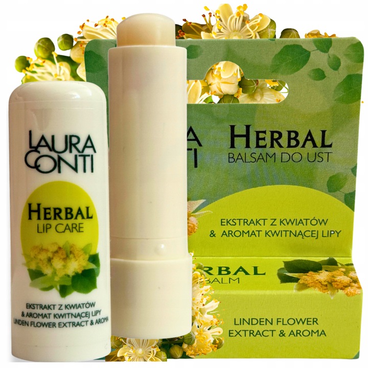 Balsam de buze cu aroma de plante Laura Conti, ruj protector, hidratant, protector, 8,3 g