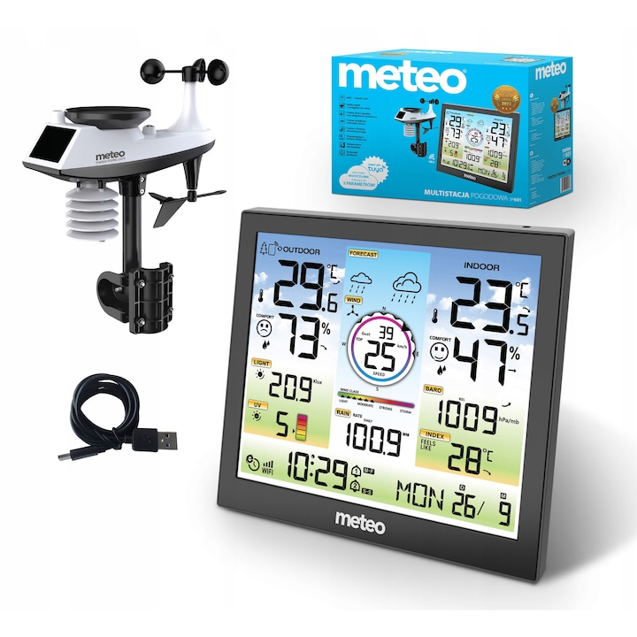 Statie meteorologica METEO SP601, 6 in 1, Wi-Fi, multi-cenzor, 22x30x3cm