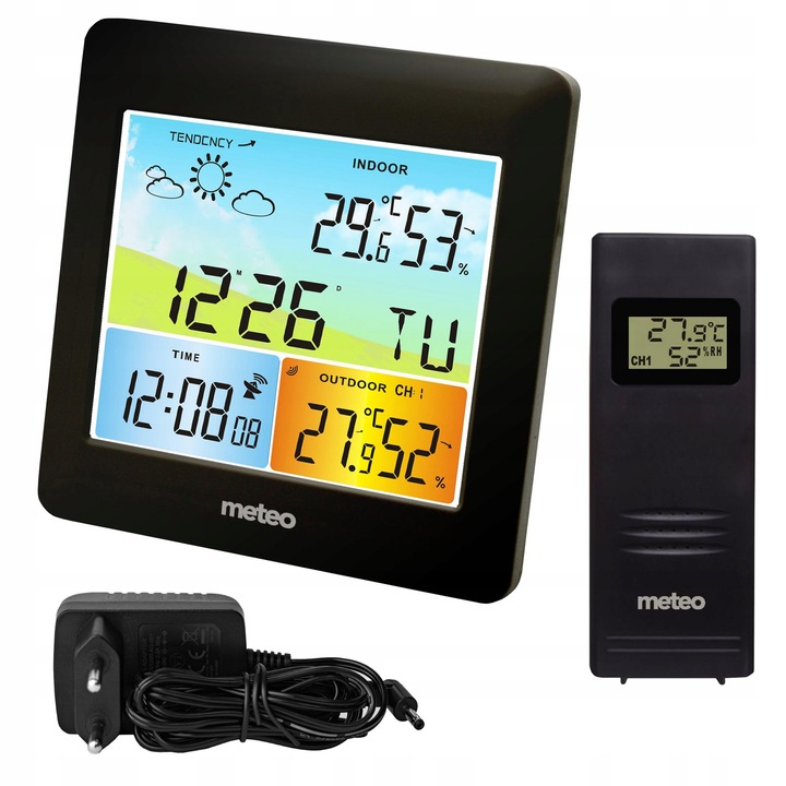 Метеорологична станция METEO SP200, измерване на температура, влажност, външен сензор, 12x12x2.4см