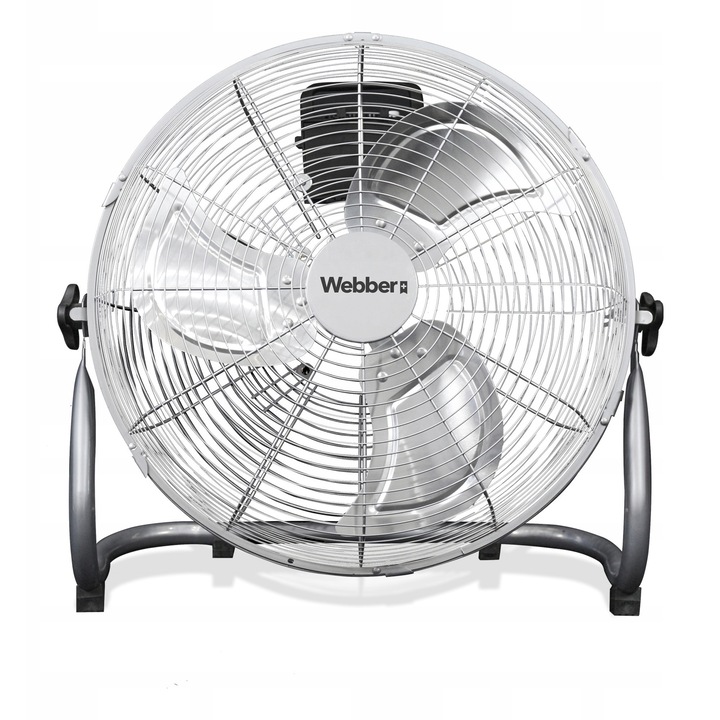 Ventilator de pardoseala Webber FF400A, 40 cm, 80W, crom, 3 viteze